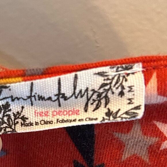 Free People Girls Like Us Star Cotton Bodysuit Rust Red - Picture 5 of 8